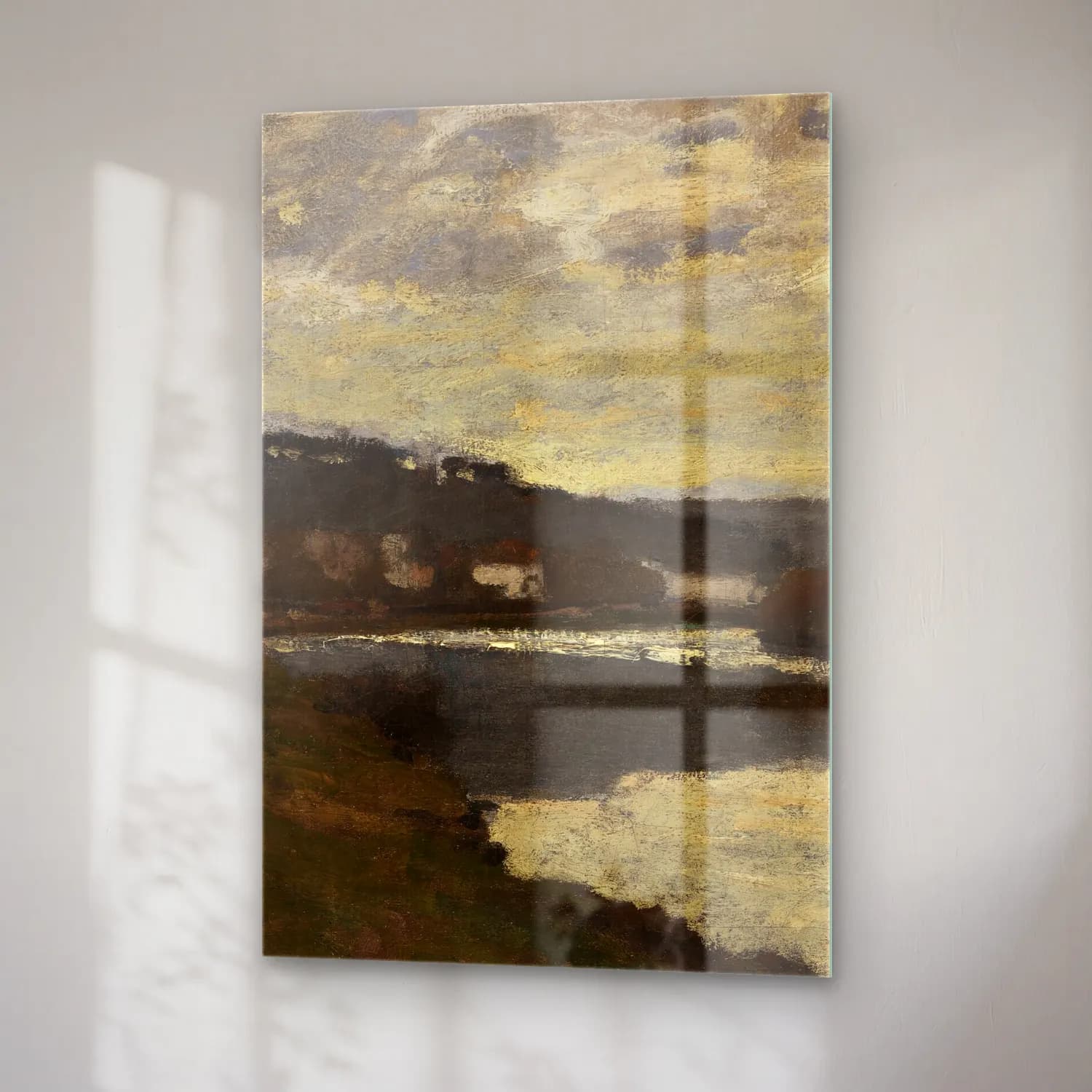 Claude Monet – La Seine à Bougival cam tablo — sağ açıdan görünüm