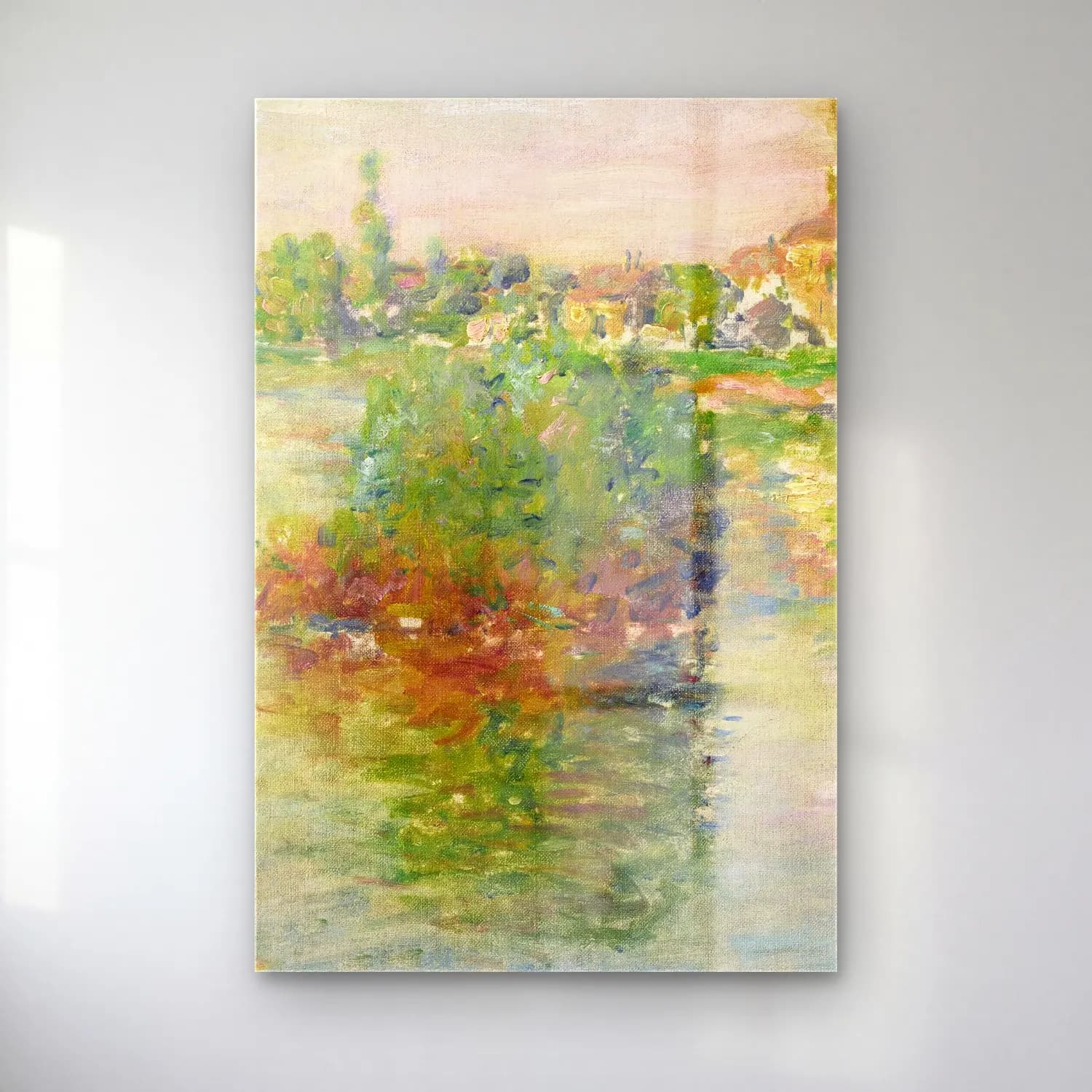 Claude Monet – La Seine à Lavacourt cam tablo — Claude Monet – La Seine à Lavacourt — empresyonist kırda nehir