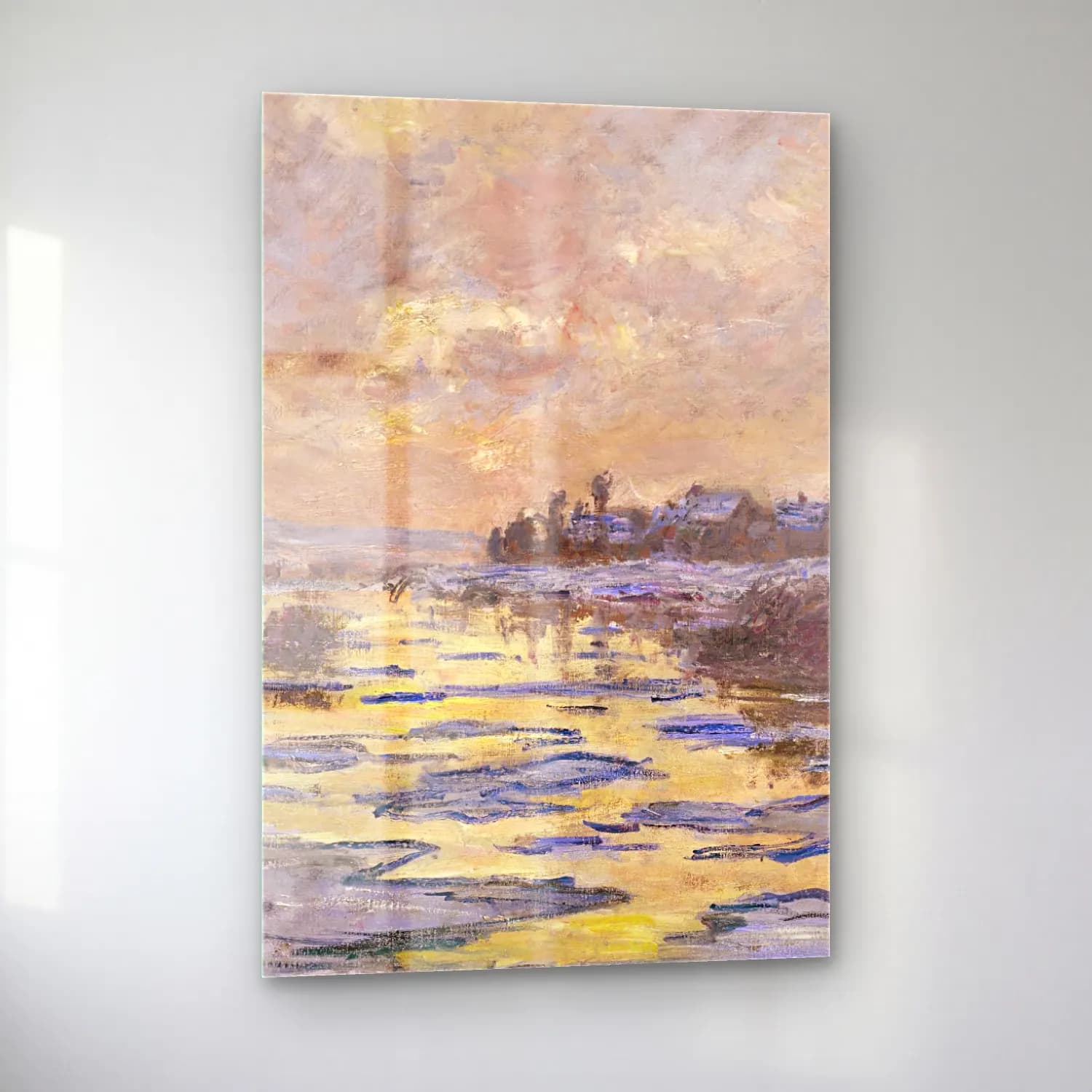 Claude Monet – La Seine à Lavacourt, débâcle cam tablo — sol açıdan görünüm