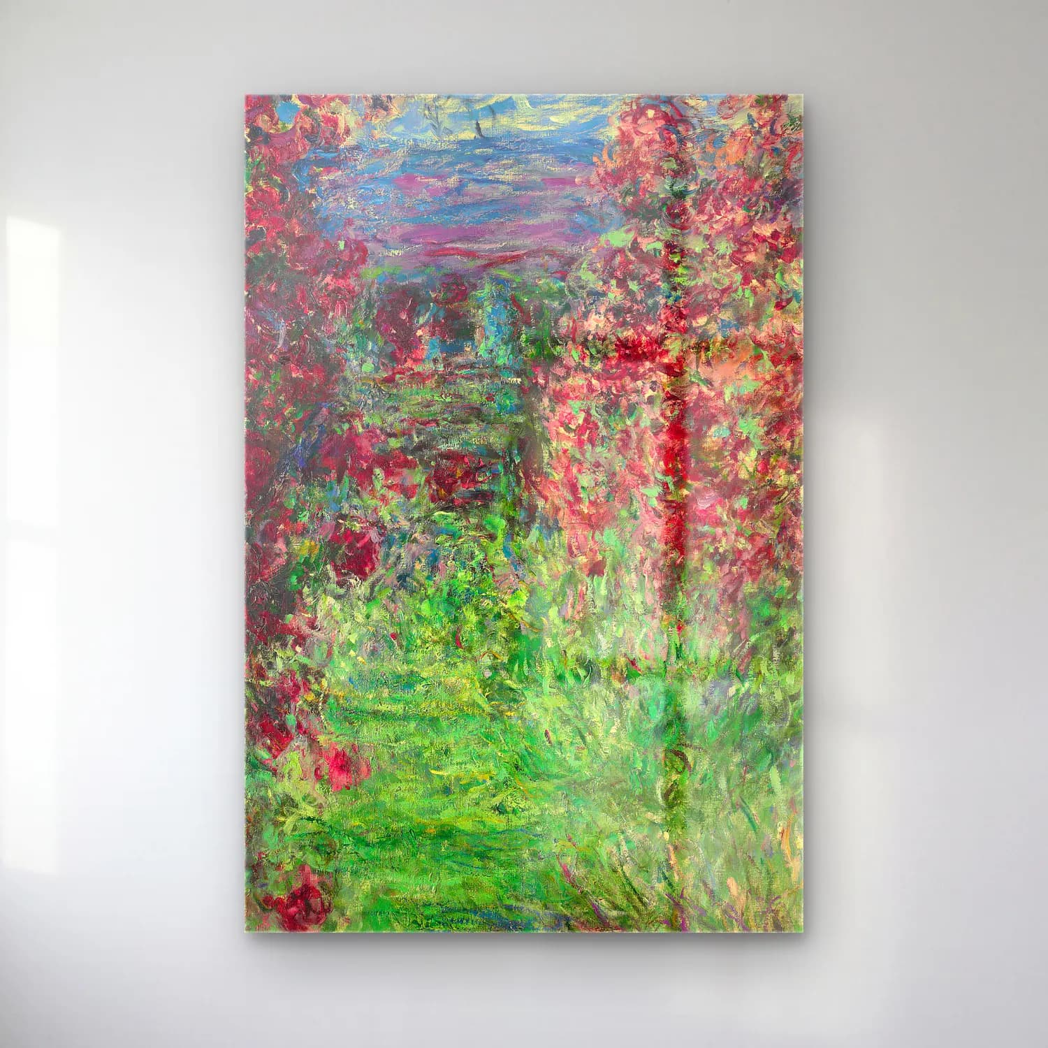 Claude Monet – La maison dans les roses cam tablo — Claude Monet – La maison dans les roses — empresyonist çiçek bahçesi