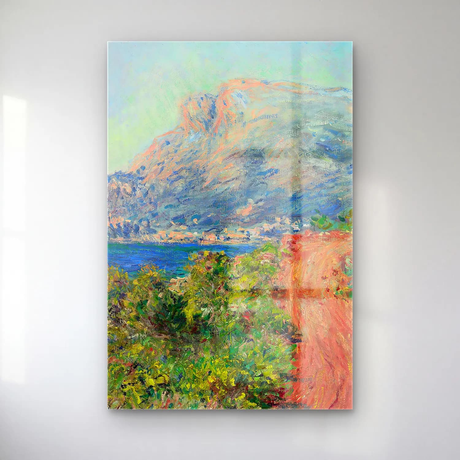 Claude Monet – La route rouge près de Menton cam tablo — Claude Monet – La route rouge près de Menton — empresyonist i̇talyan sahili