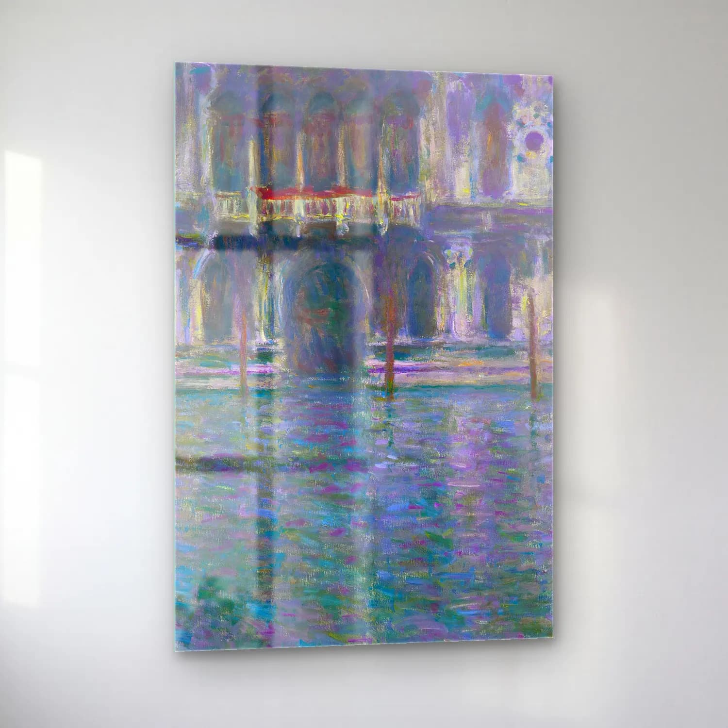 Claude Monet – Le Palais Contarini cam tablo — sol açıdan görünüm