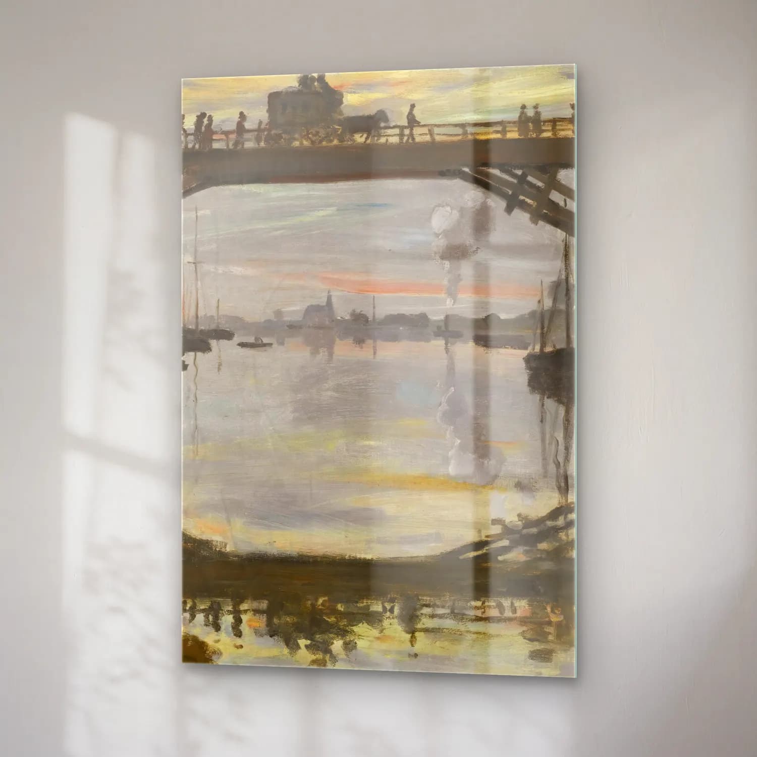 Claude Monet – Le Pont De Bois cam tablo — sağ açıdan görünüm