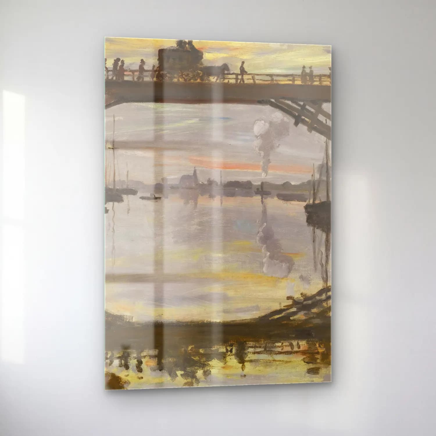 Claude Monet – Le Pont De Bois cam tablo — sol açıdan görünüm