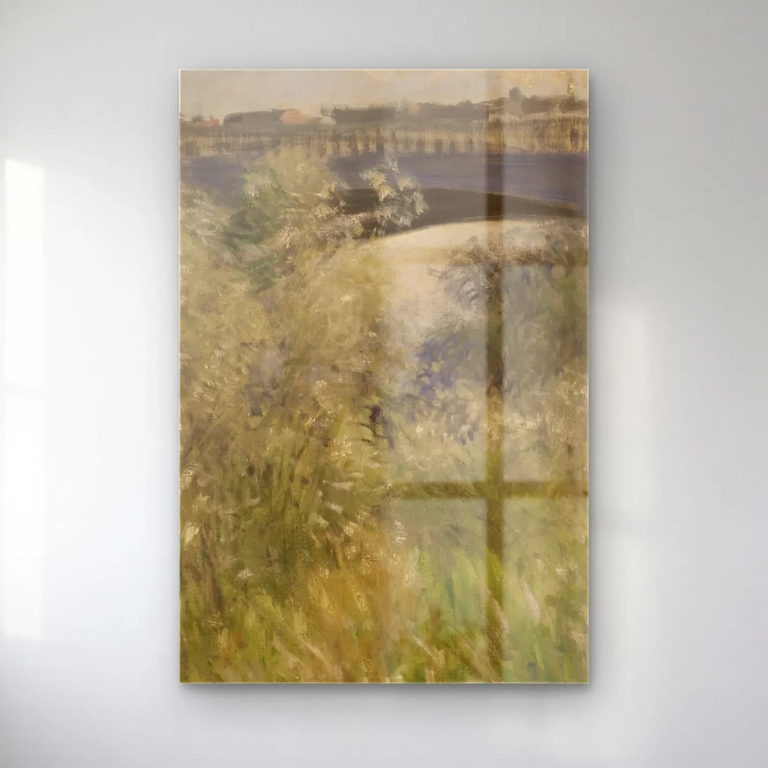 Claude Monet – Le Pont d` Argenteuil cam tablo — Claude Monet – Le Pont d` Argenteuil — empresyonist buğday tarlası