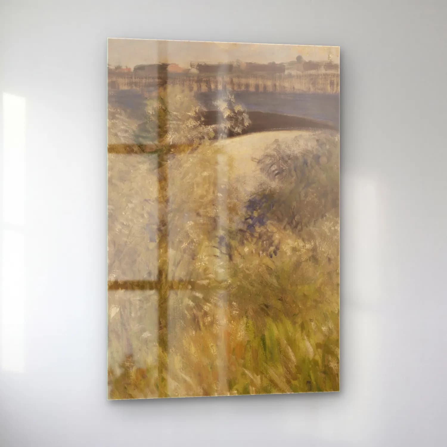Claude Monet – Le Pont d` Argenteuil cam tablo — sol açıdan görünüm