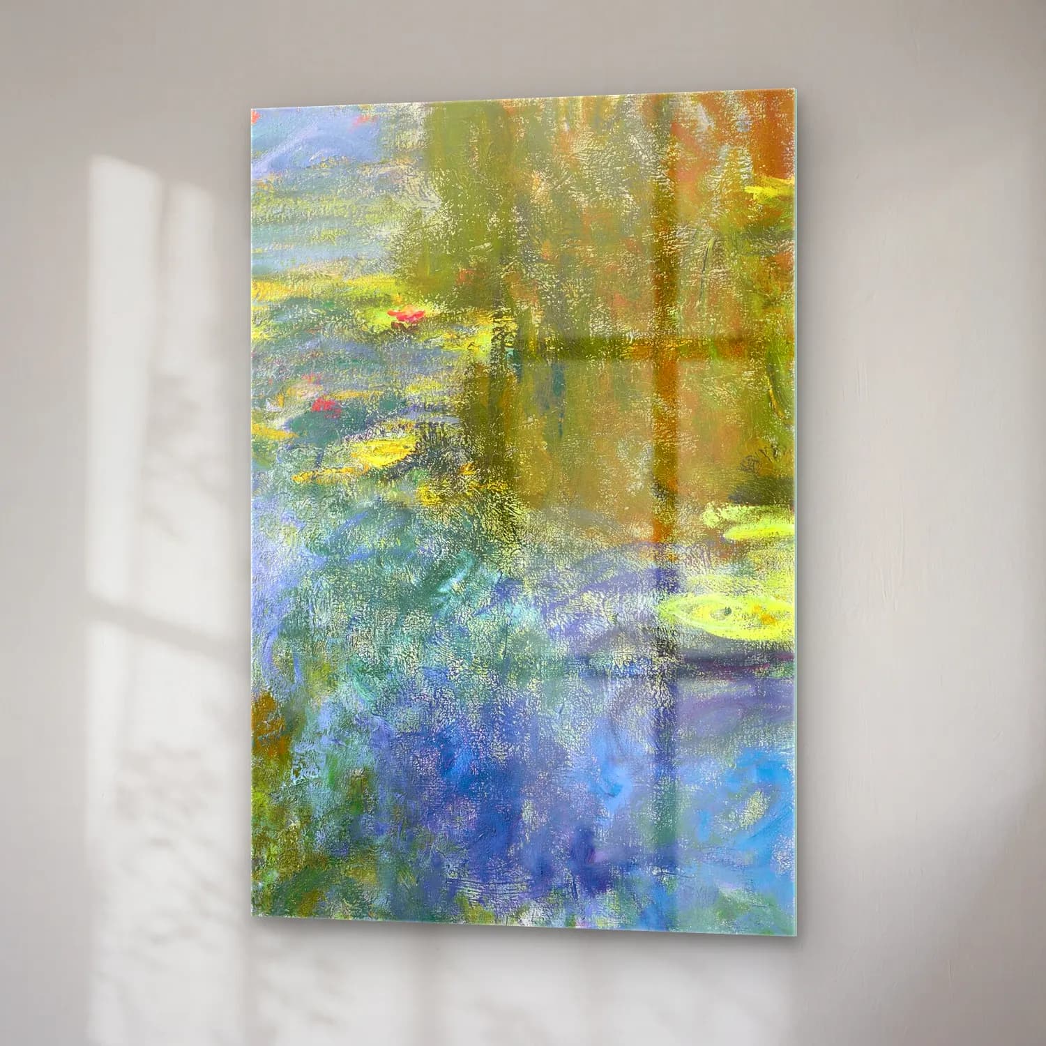 Claude Monet – Le bassin aux nymphéas (circa 1917-1919) cam tablo — sağ açıdan görünüm