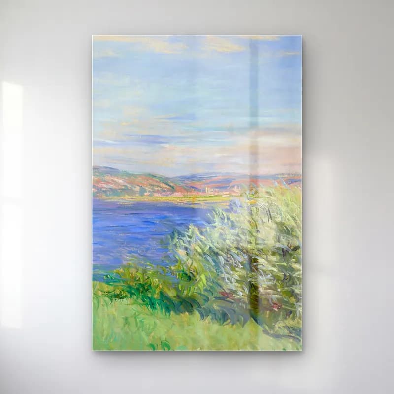 Claude Monet – Les bords de la Seine près de Vétheuil cam tablo — Claude Monet – Les bords de la Seine près de Vétheuil — empresyonist kırda nehir