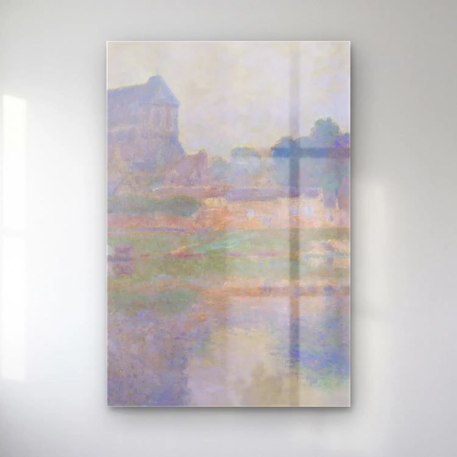 Claude Monet – L’église De Vernon, Temps Gris cam tablo — Claude Monet – L’église De Vernon, Temps Gris — empresyonist şato
