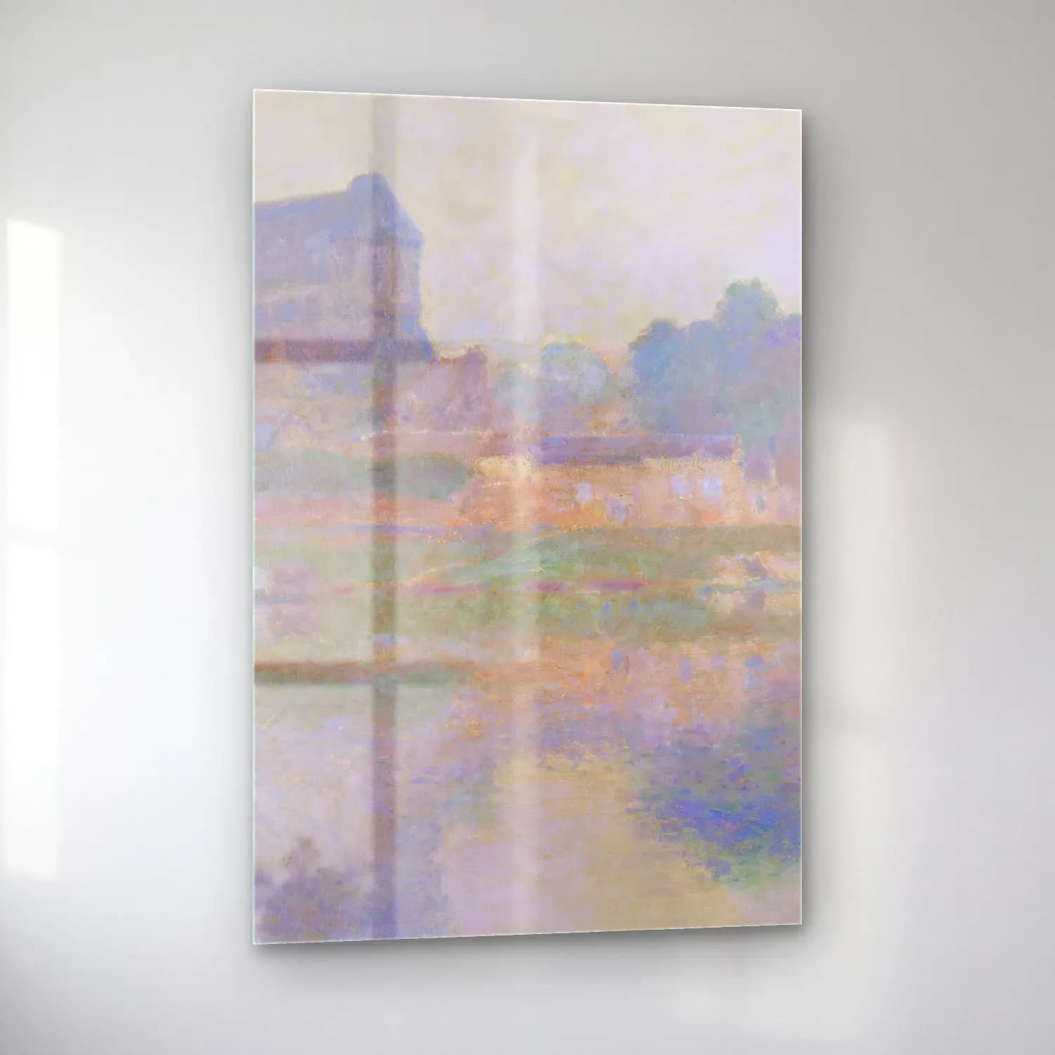 Claude Monet – L’église De Vernon, Temps Gris cam tablo — sol açıdan görünüm