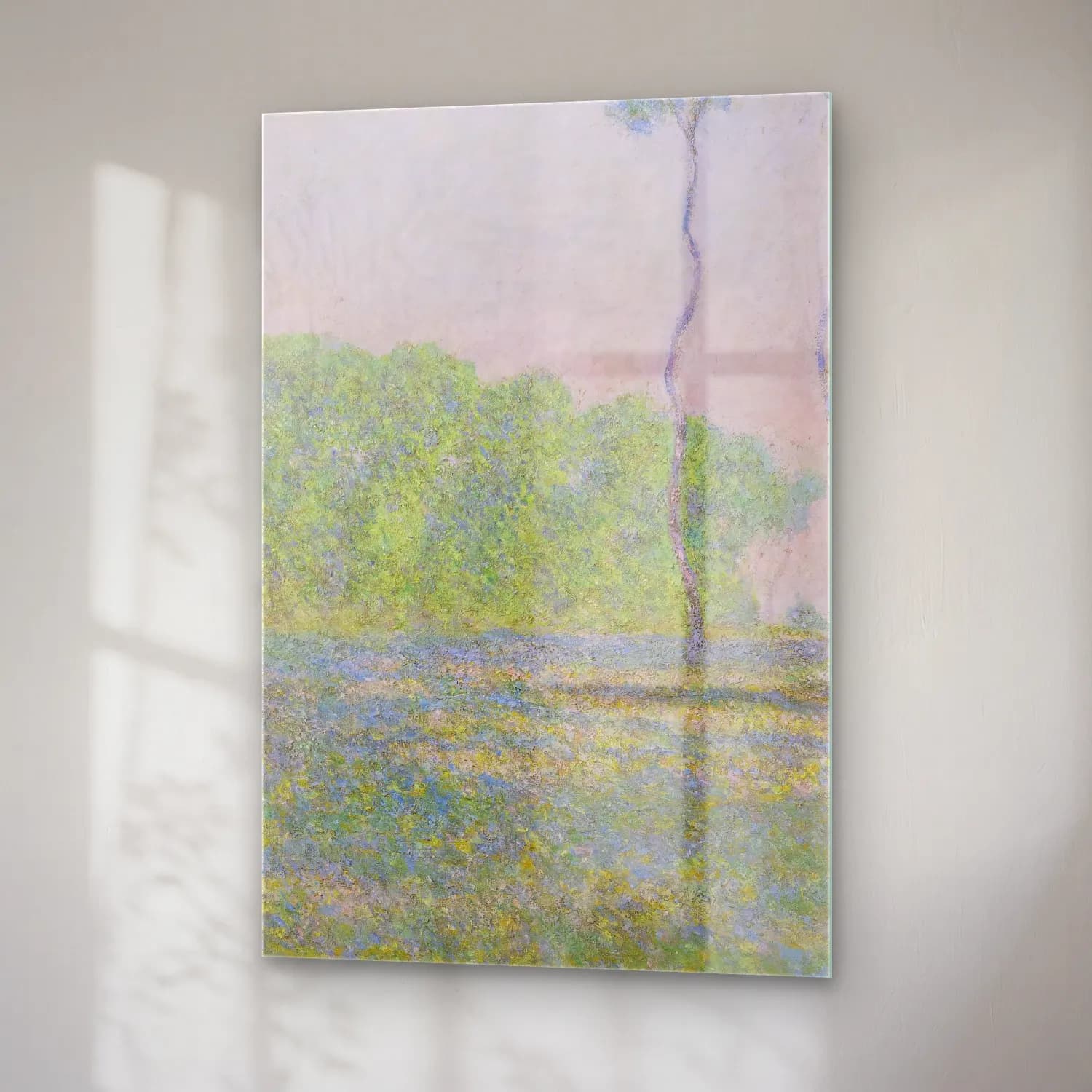 Claude Monet – Meadow at Giverny cam tablo — sağ açıdan görünüm