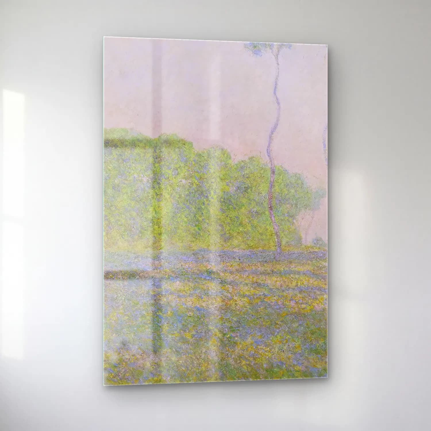 Claude Monet – Meadow at Giverny cam tablo — sol açıdan görünüm