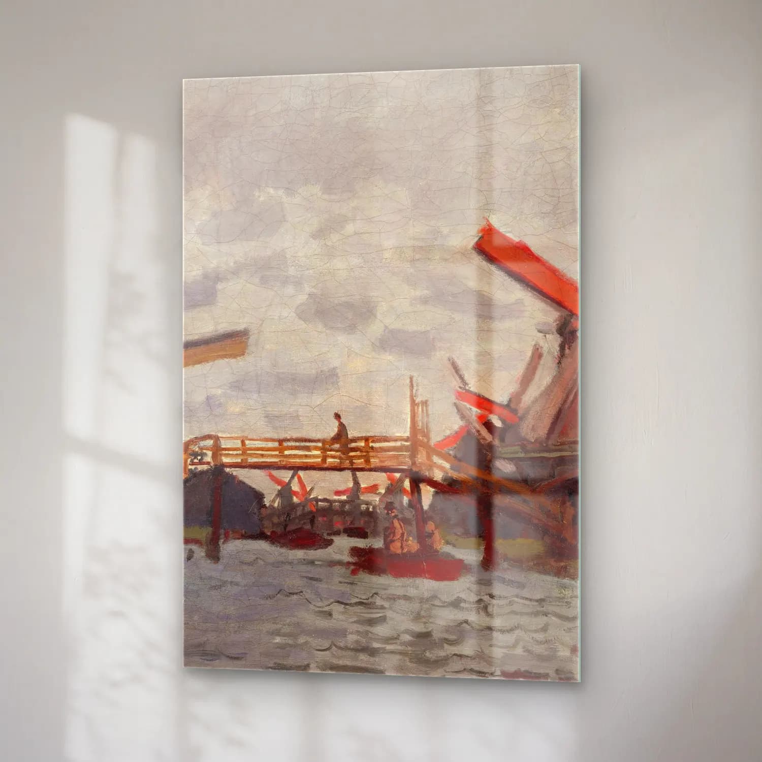 Claude Monet – Mills at Westzijderveld near Zaandam cam tablo — sağ açıdan görünüm