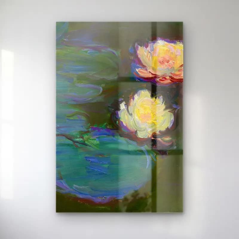 Claude Monet – Nympheas (circa 1897-1898) cam tablo — Claude Monet – Nympheas (circa 1897-1898) — empresyonist nilüfer göleti