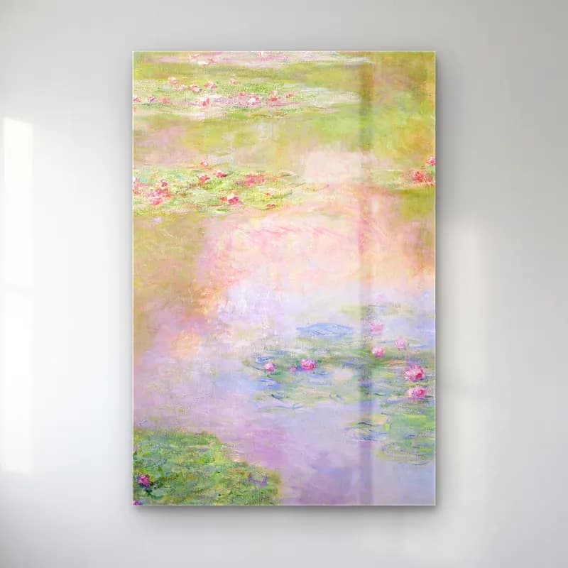 Claude Monet – Nymphéas cam tablo — Claude Monet – Nymphéas — empresyonist nilüfer göleti