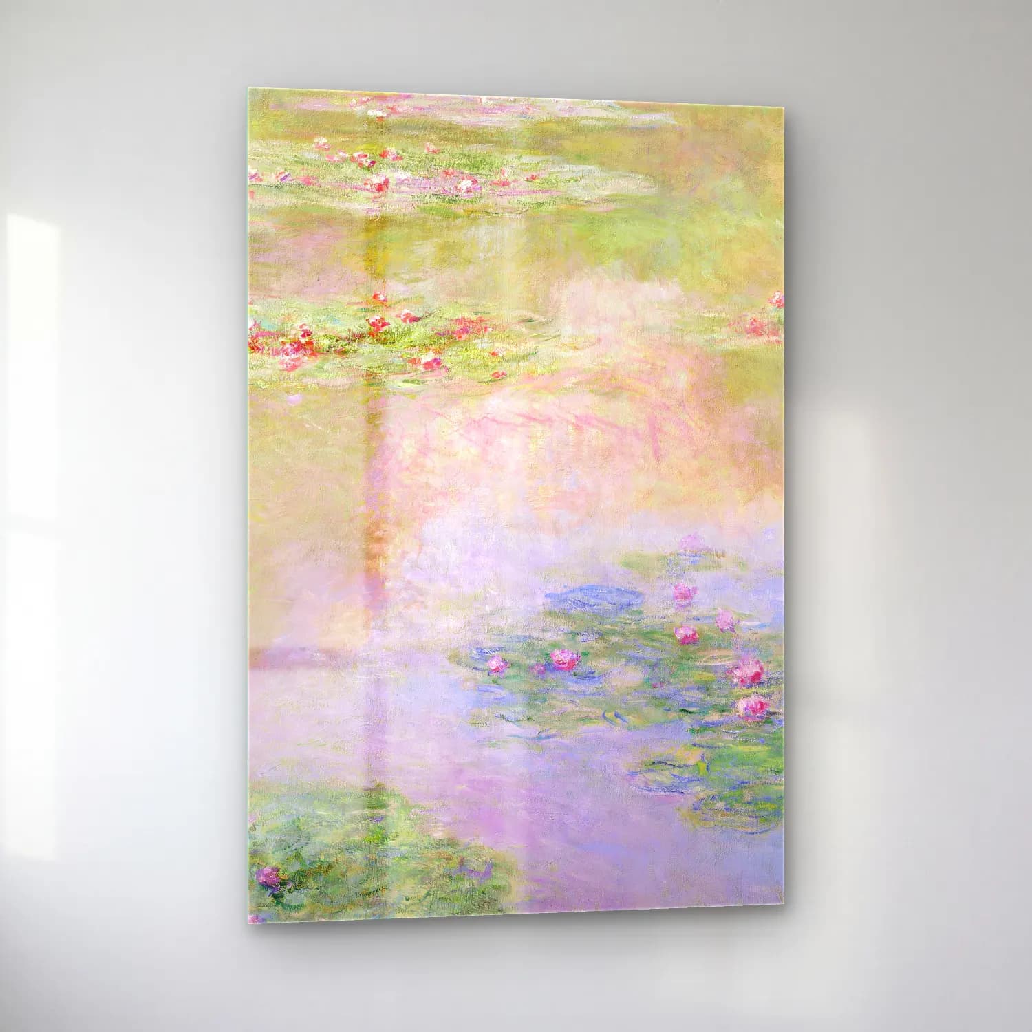 Claude Monet – Nymphéas cam tablo — sol açıdan görünüm