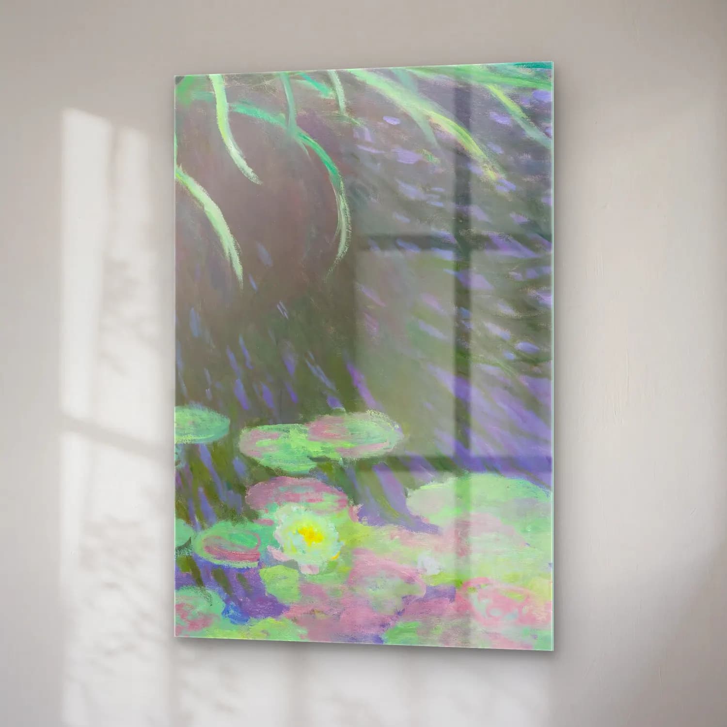 Claude Monet – Nymphéas Avec Reflets De Hautes Herbes cam tablo — sağ açıdan görünüm