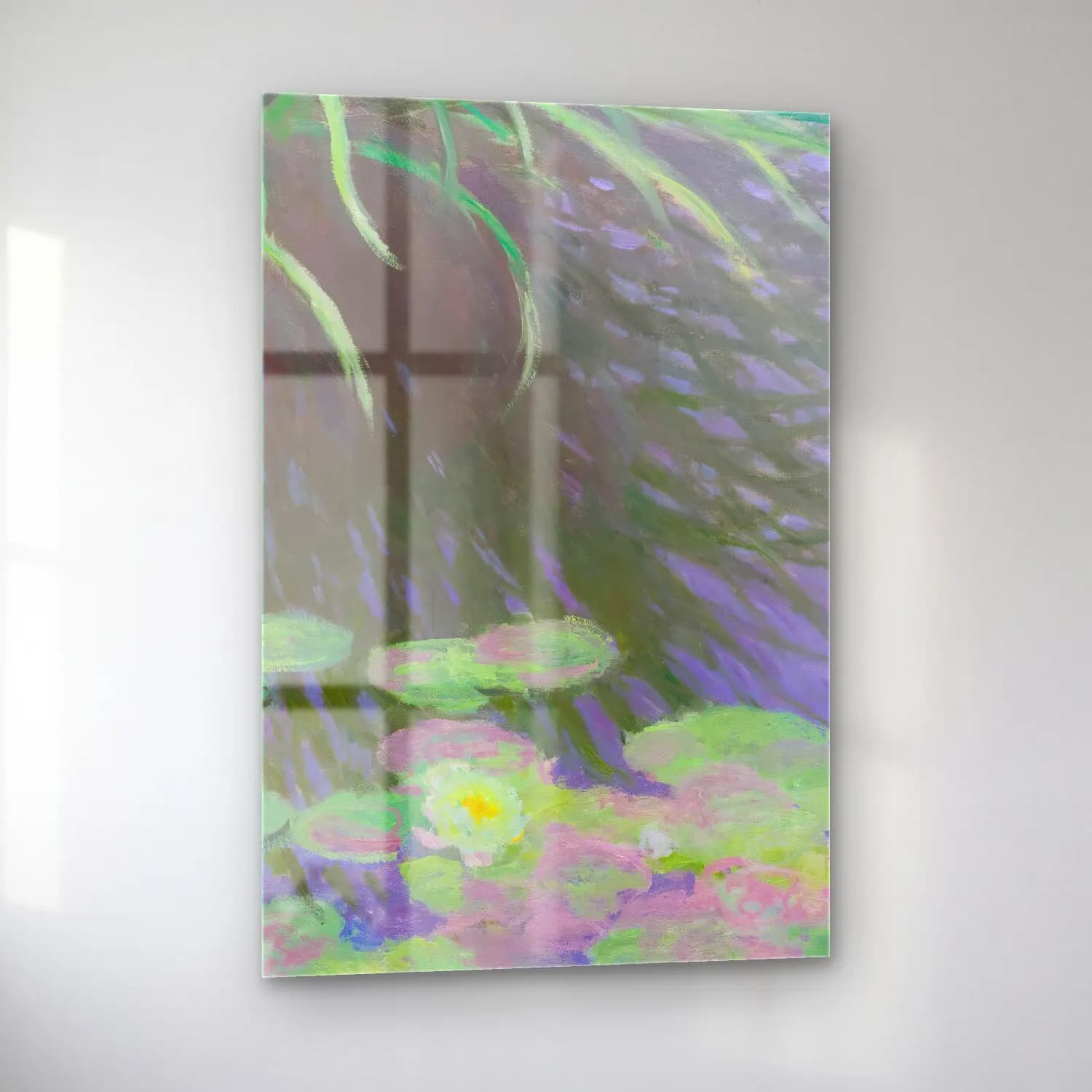 Claude Monet – Nymphéas Avec Reflets De Hautes Herbes cam tablo — sol açıdan görünüm