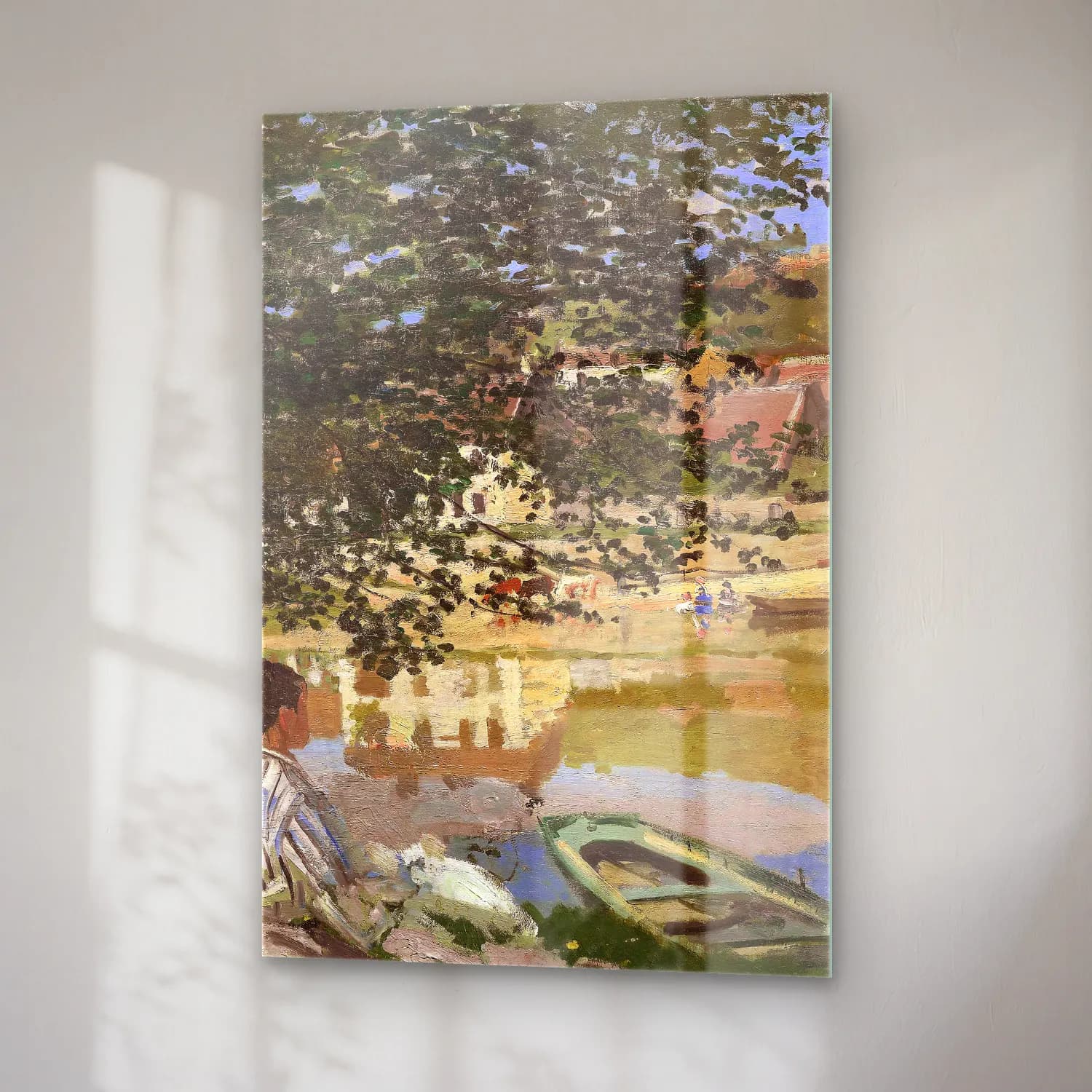 Claude Monet – On the Bank of the Seine, Bennecourt cam tablo — sağ açıdan görünüm