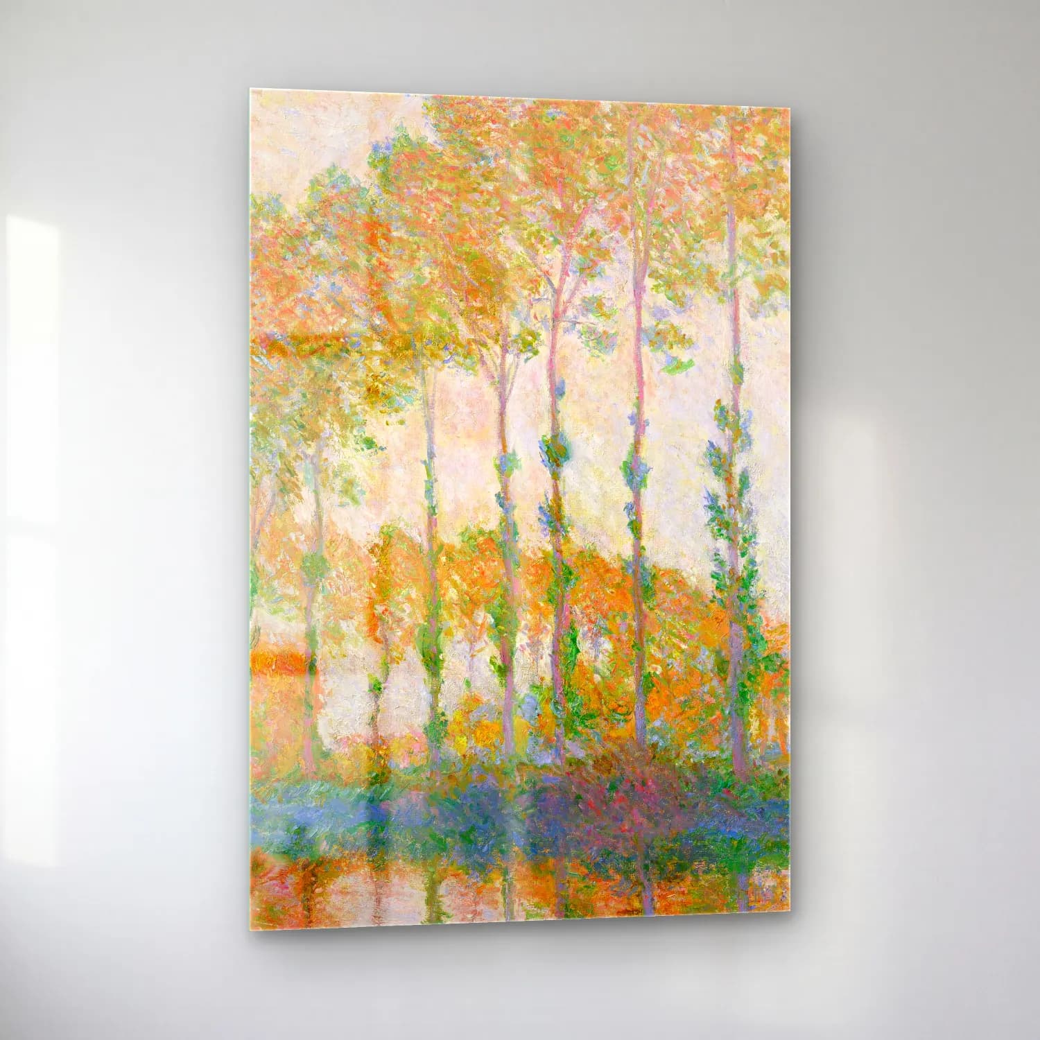Claude Monet – Peupliers au bord de l’Epte, automne cam tablo — sol açıdan görünüm