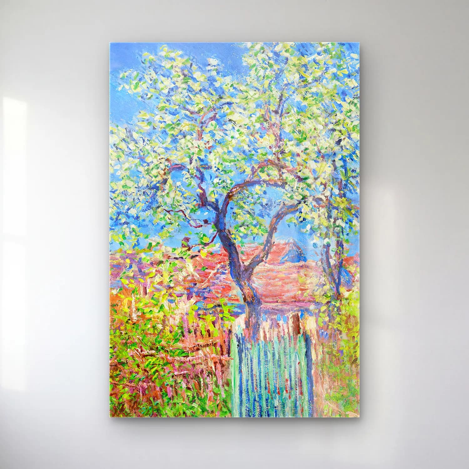 Claude Monet – Poirier En Fleurs cam tablo — Claude Monet – Poirier En Fleurs — empresyonist kiraz çiçekleri