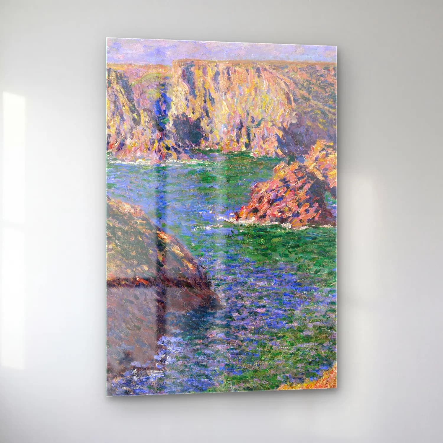 Claude Monet – Poppy Field (Giverny) cam tablo — sol açıdan görünüm