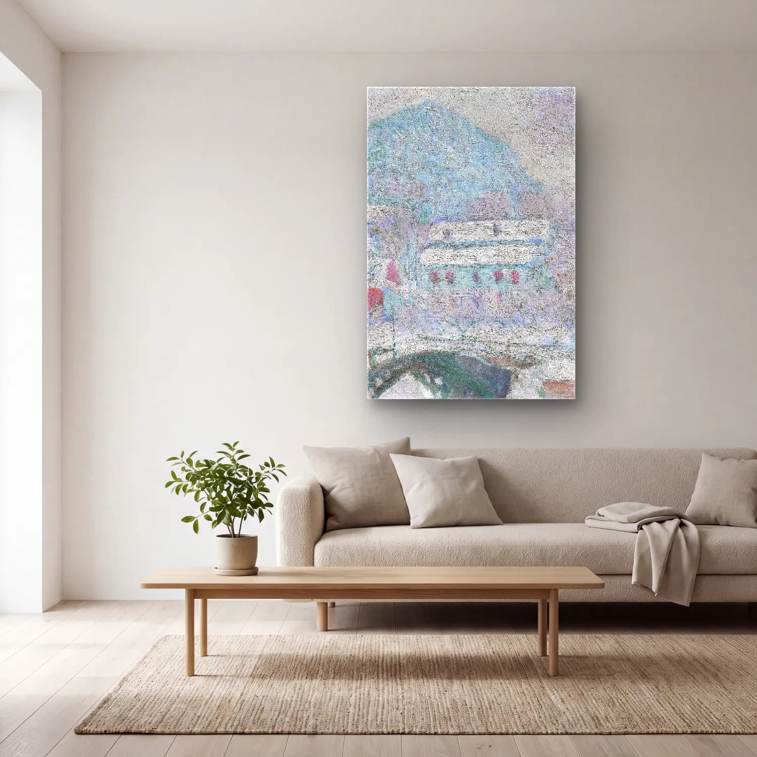 Claude Monet – Sandvika, Norway cam tablo — açık renk salonda