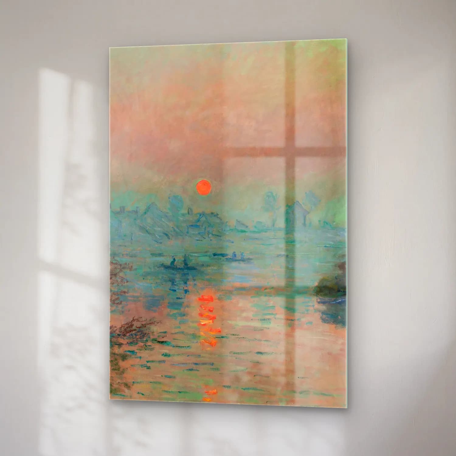 Claude Monet – Soleil couchant sur la Seine à Lavacourt, effet d’hiver cam tablo — sağ açıdan görünüm