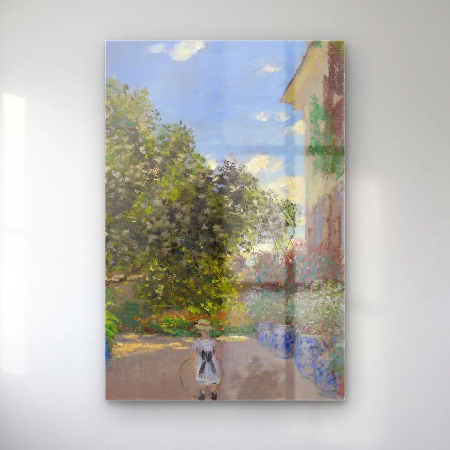 Claude Monet – The Artist’s House at Argenteuil cam tablo — Claude Monet – The Artist’s House at Argenteuil — empresyonist çiçek bahçesi