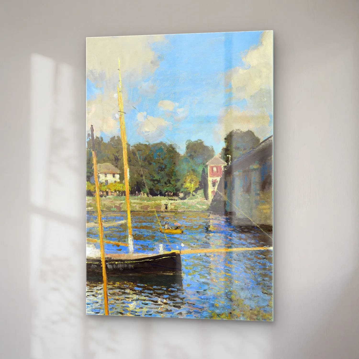 Claude Monet – The Bridge at Argenteuil cam tablo — sağ açıdan görünüm