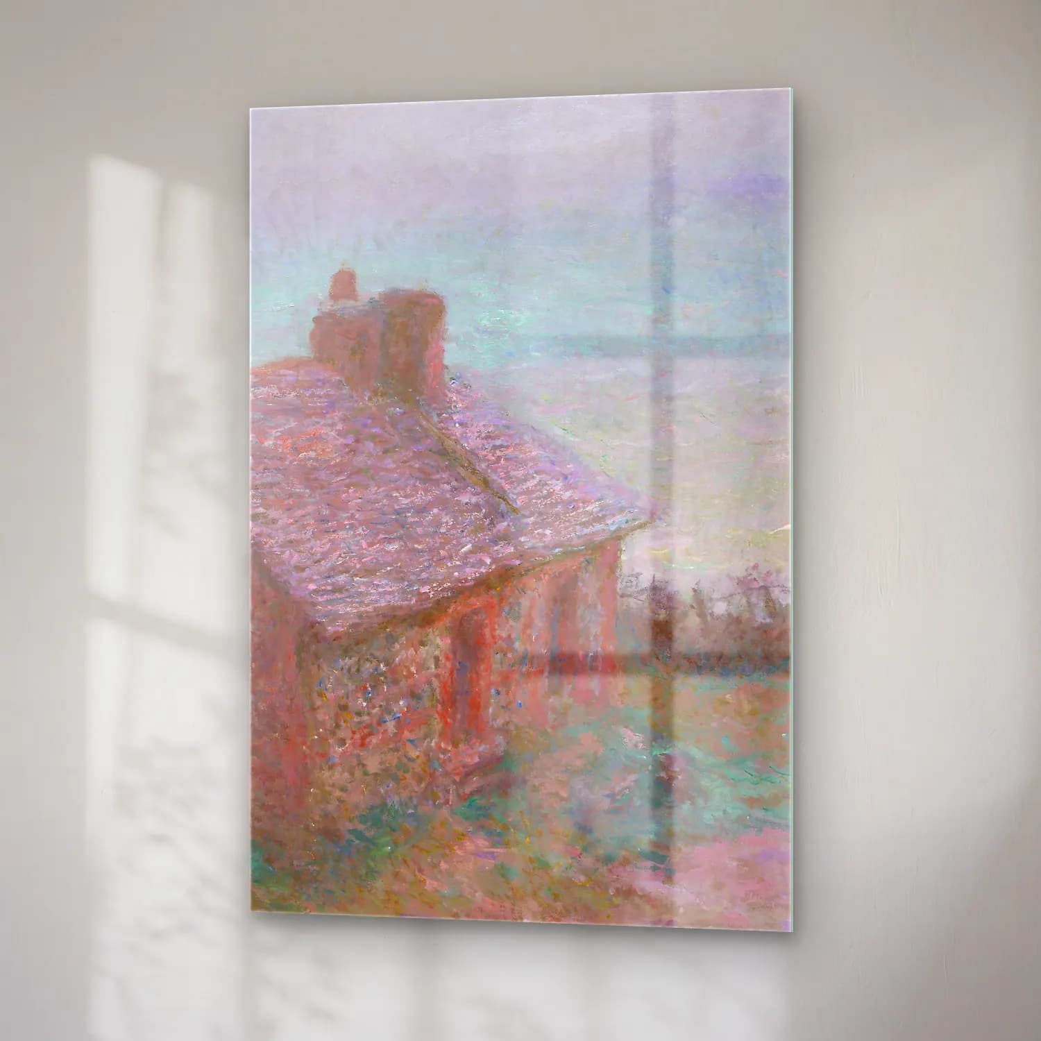 Claude Monet – The Customs House at Varengeville cam tablo — sağ açıdan görünüm