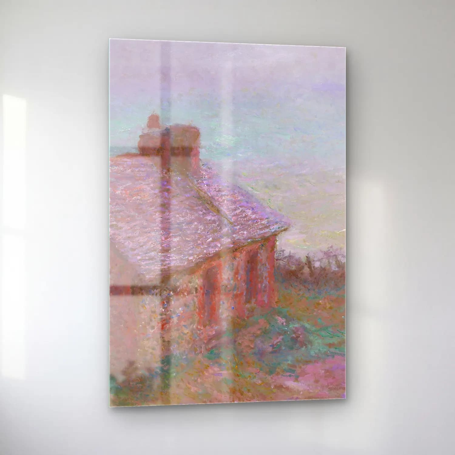 Claude Monet – The Customs House at Varengeville cam tablo — sol açıdan görünüm
