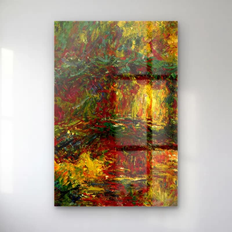 Claude Monet – The Japanese Footbridge, Giverny (circa 1922) cam tablo — Claude Monet – The Japanese Footbridge, Giverny (circa 1922) — empresyonist soyut manzara