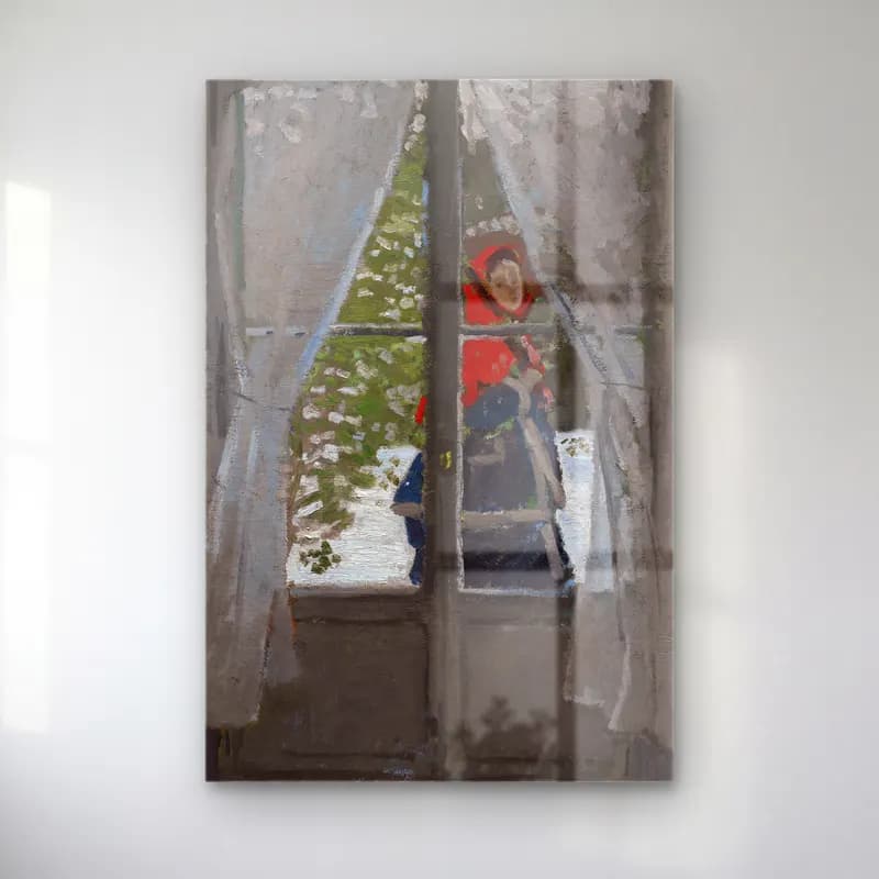 Claude Monet – The Red Kerchief cam tablo — Claude Monet – The Red Kerchief — empresyonist pencereden manzara