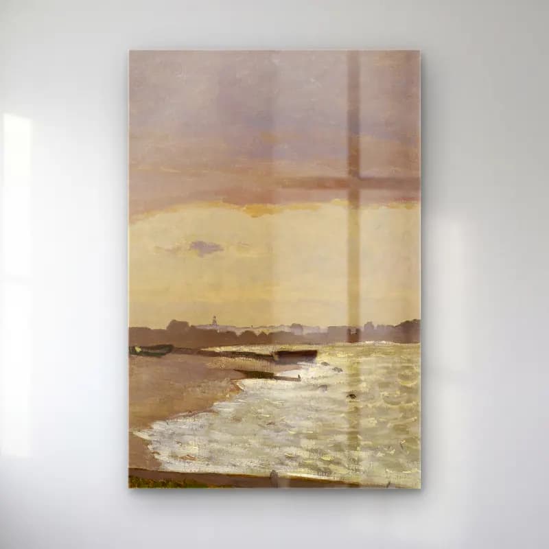 Claude Monet – The Seashore at Sainte-Adresse cam tablo — Claude Monet – The Seashore at Sainte-Adresse — empresyonist liman ve tekneler