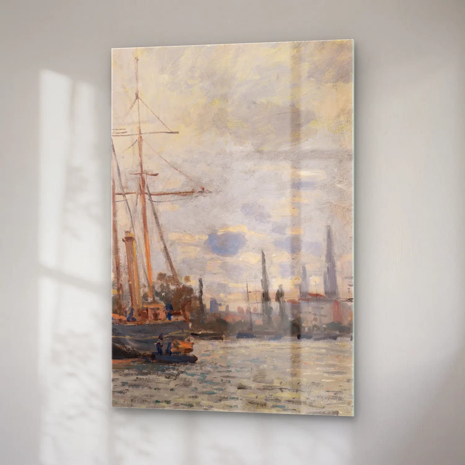 Claude Monet – The Seine near Rouen (ca 1874) cam tablo — sağ açıdan görünüm