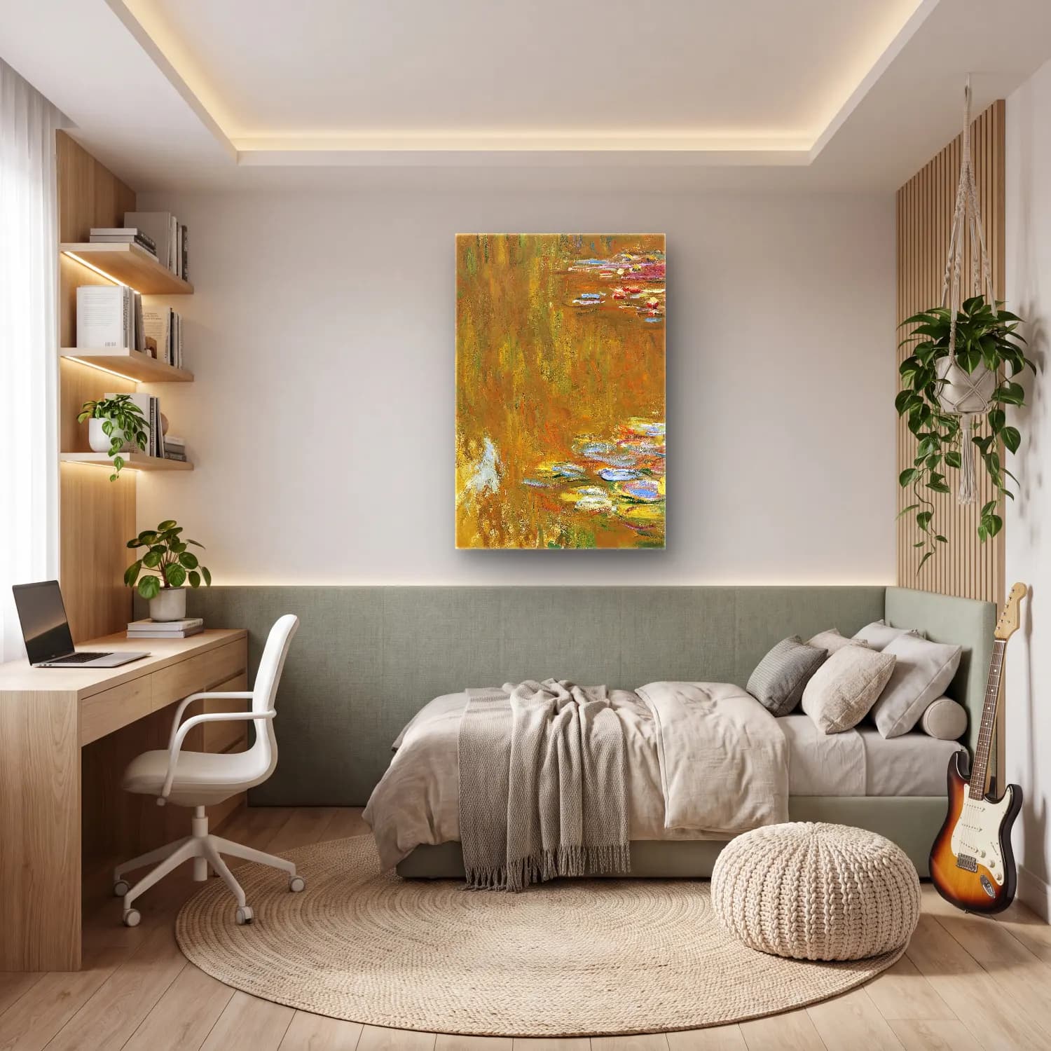 Claude Monet – The Water Lily Pond, c cam tablo — genç odasında