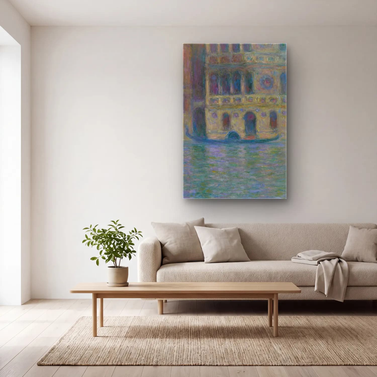 Claude Monet – Venice, Palazzo Dario cam tablo — açık renk salonda