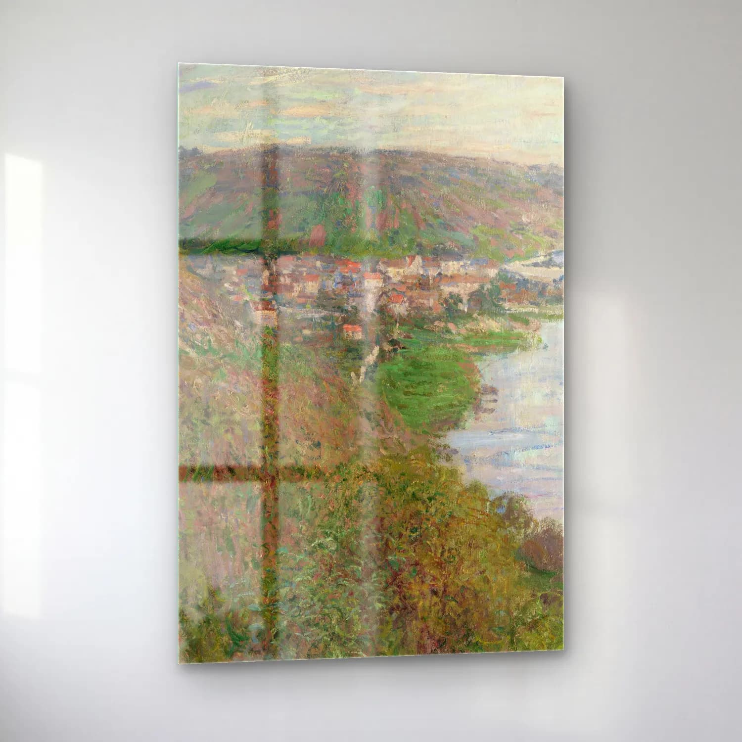 Claude Monet – View of Vétheuil cam tablo — sol açıdan görünüm