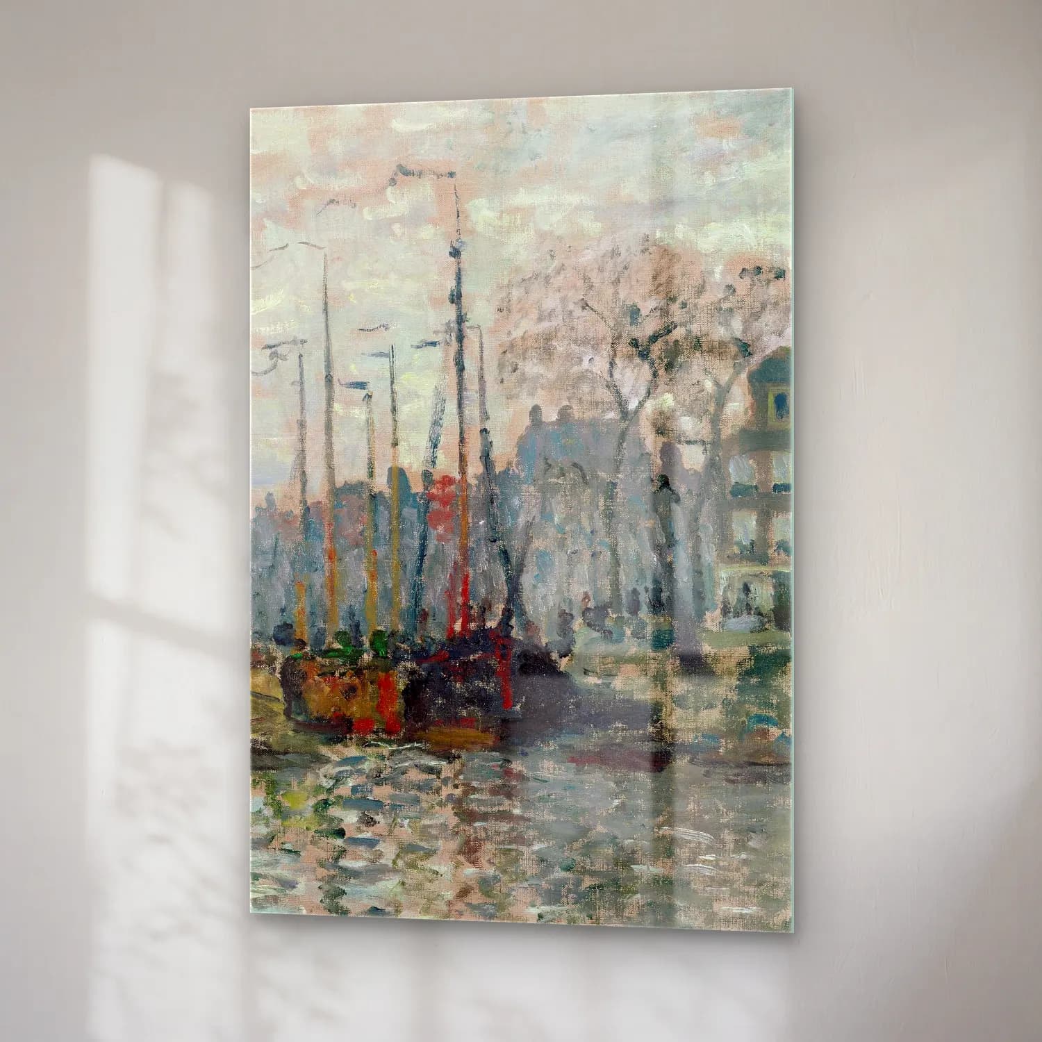Claude Monet – View of the Prins Hendrikkade and the Kromme Waal in… cam tablo — sağ açıdan görünüm