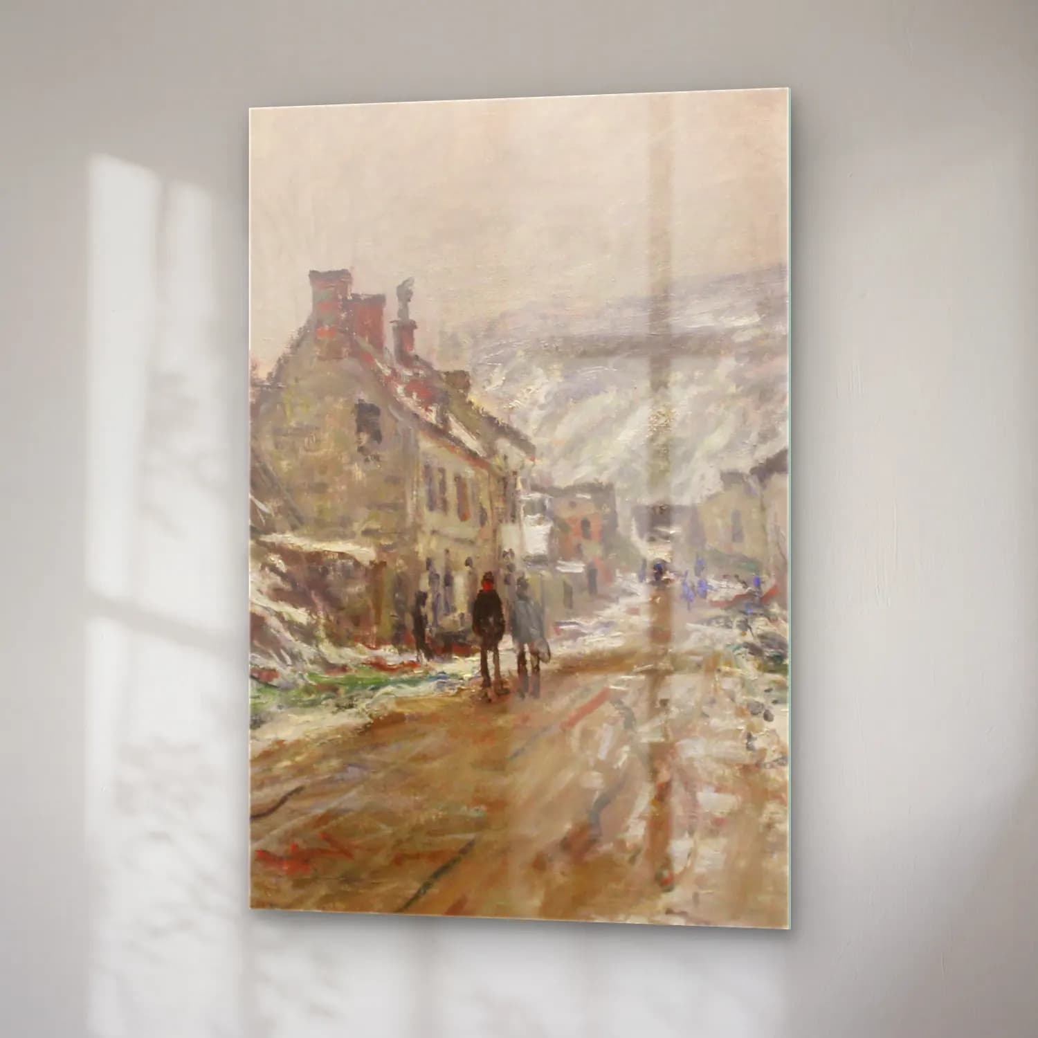 Claude Monet – Village Street, Vétheuil cam tablo — sağ açıdan görünüm