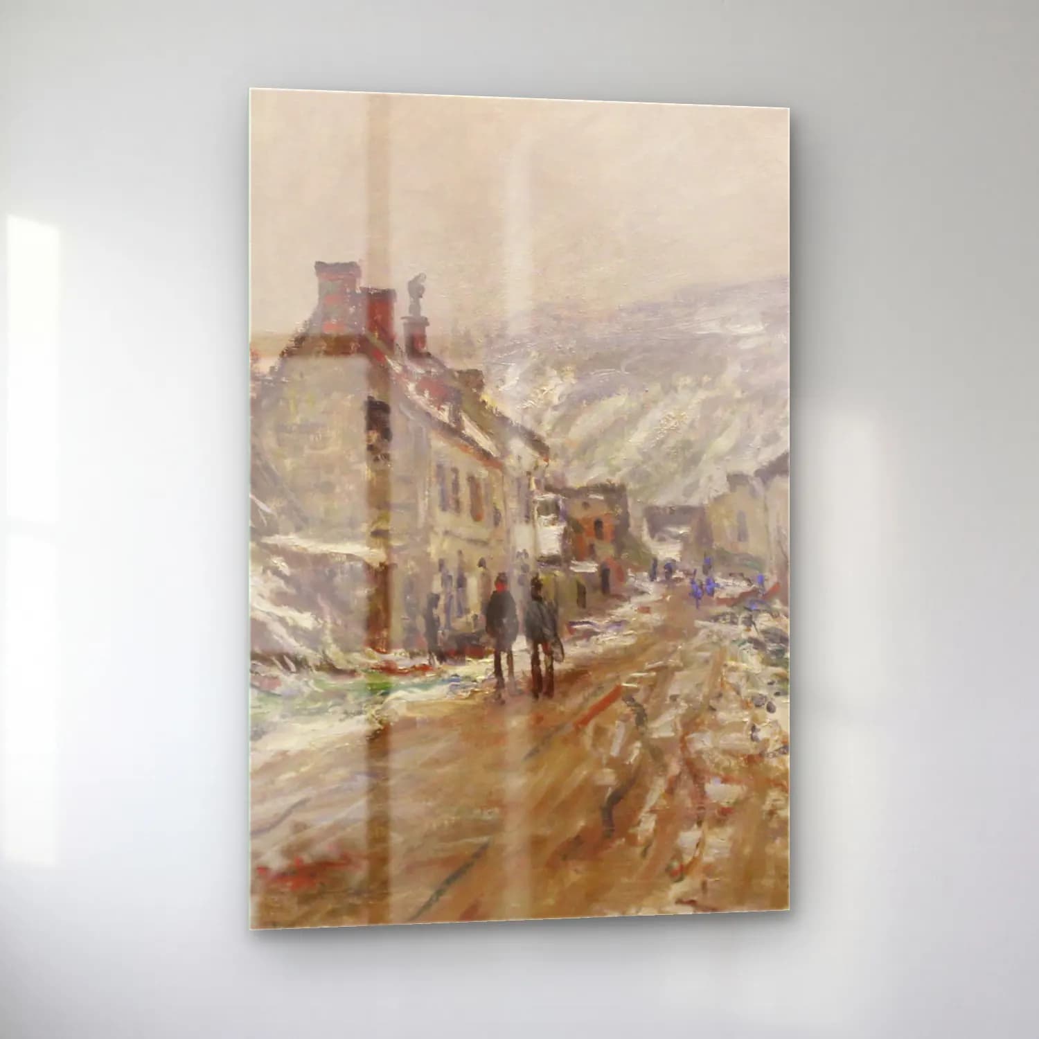 Claude Monet – Village Street, Vétheuil cam tablo — sol açıdan görünüm