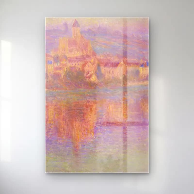 Claude Monet – Vétheuil cam tablo — Claude Monet – Vétheuil — empresyonist akdeniz sahil kasabası