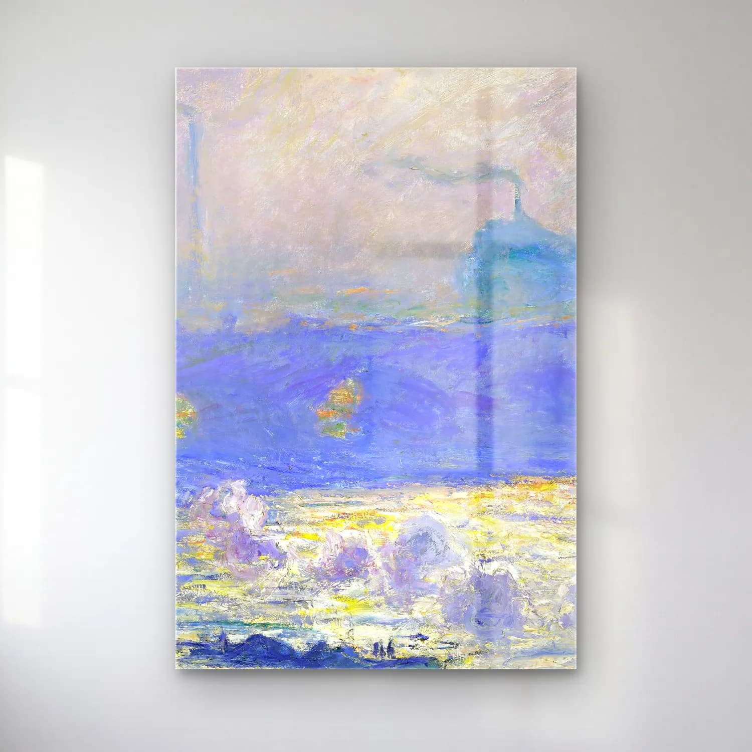 Claude Monet – Waterloo Bridge cam tablo — Claude Monet – Waterloo Bridge — empresyonist fırtınalı denizde gemi