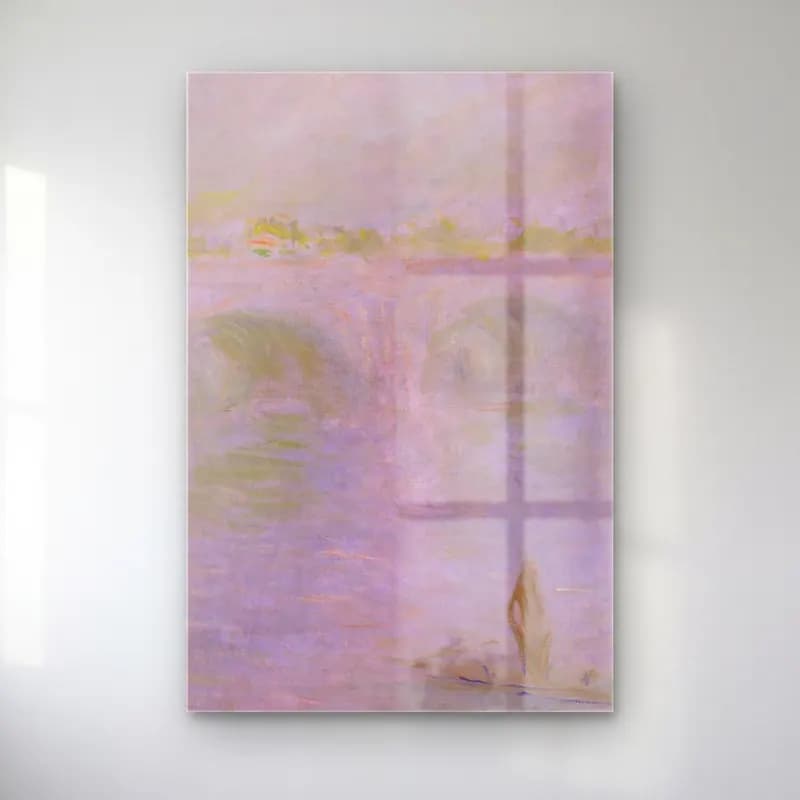 Claude Monet – Waterloo Bridge in London cam tablo — Claude Monet – Waterloo Bridge in London — empresyonist liman ve tekneler