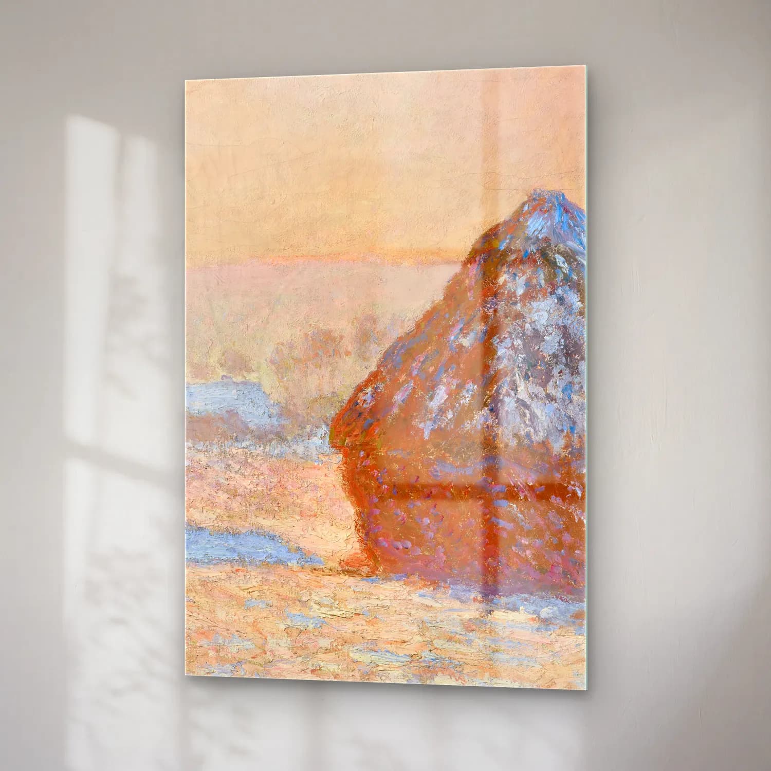Claude Monet – Wheatstacks, Snow Effect, Morning cam tablo — sağ açıdan görünüm
