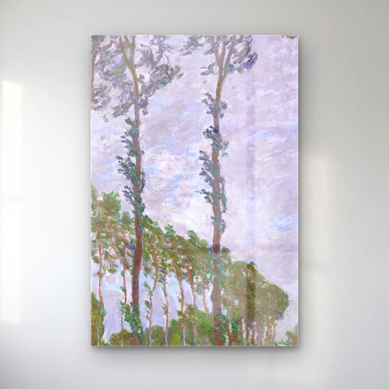 Claude Monet – Wind Effect, Series of The Poplars cam tablo — Claude Monet – Wind Effect, Series of The Poplars — empresyonist orman