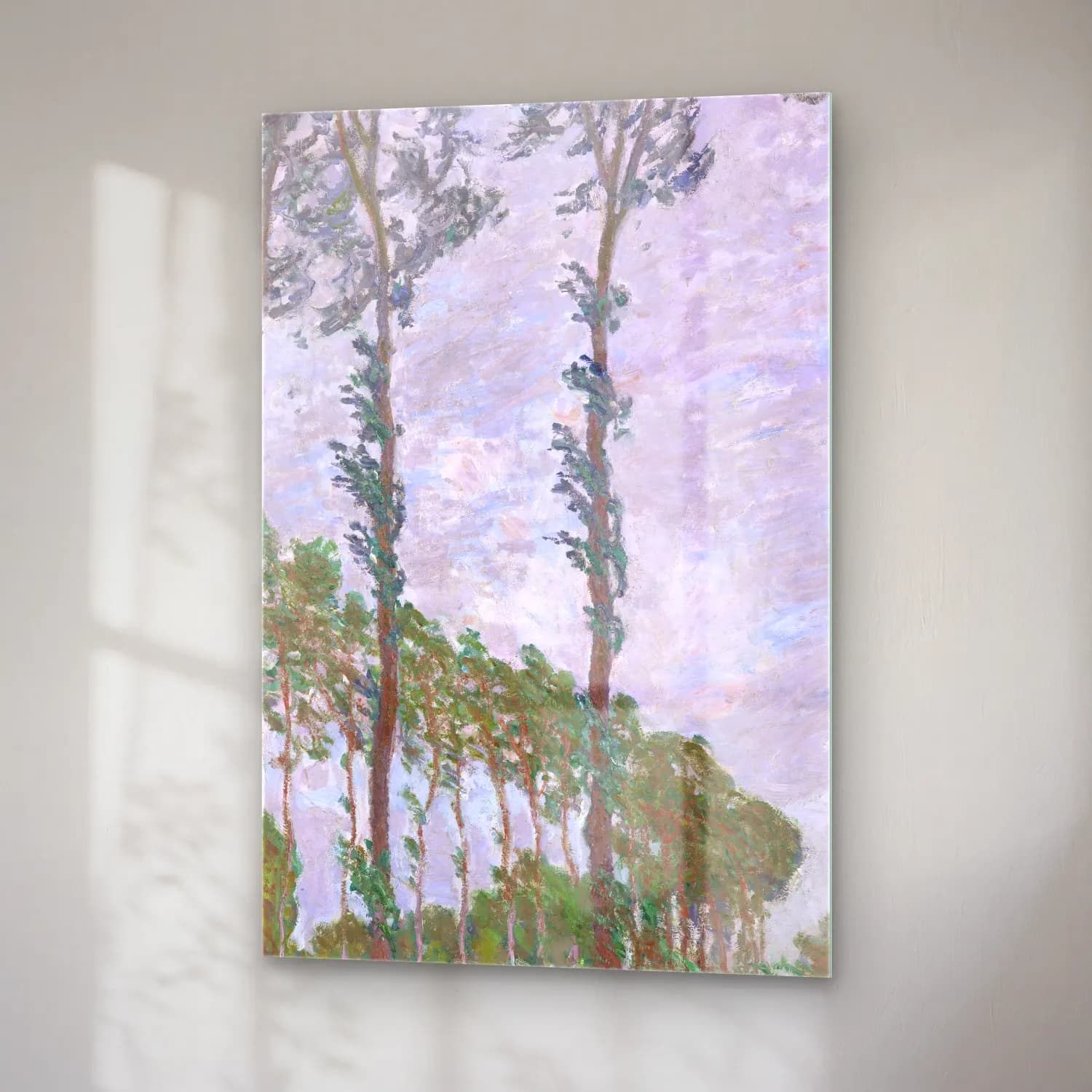 Claude Monet – Wind Effect, Series of The Poplars cam tablo — sağ açıdan görünüm
