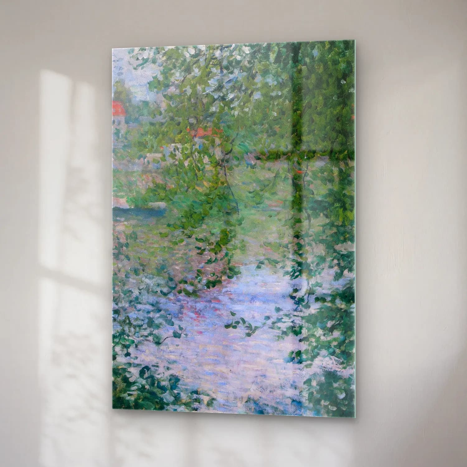 Claude Monet – À Travers Les Arbres, Île De La Grande Jatte cam tablo — sağ açıdan görünüm