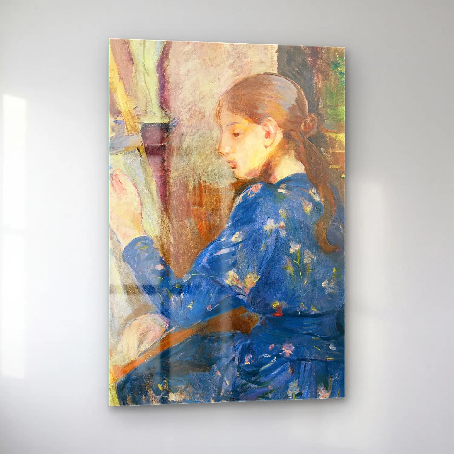 Berthe Morisot – Jeune Fille Écrivant cam tablo — sol açıdan görünüm
